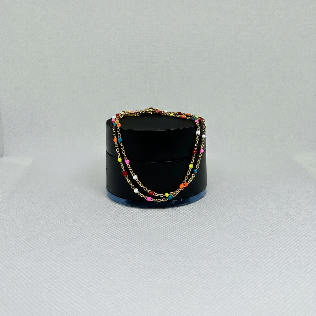 Satellite Rainbow Drops Double Bracelet