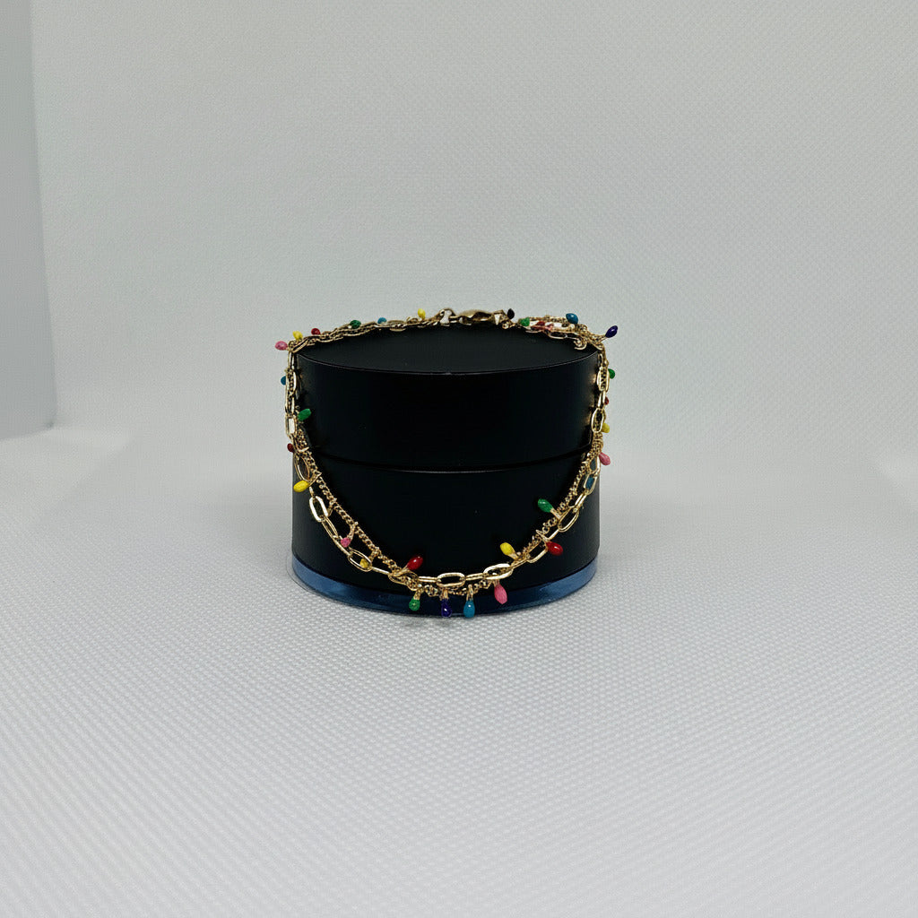 Satellite Rainbow Drops Double Bracelet