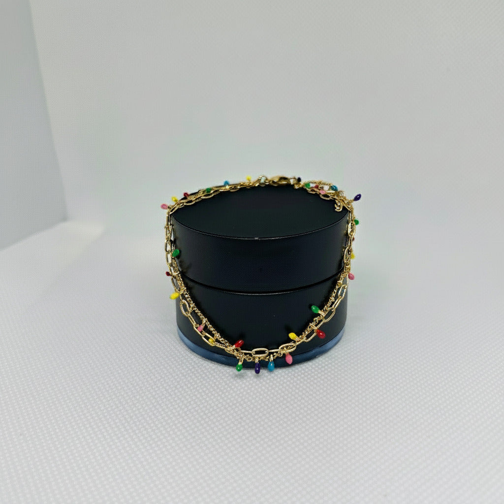 Satellite Rainbow Drops Double Bracelet