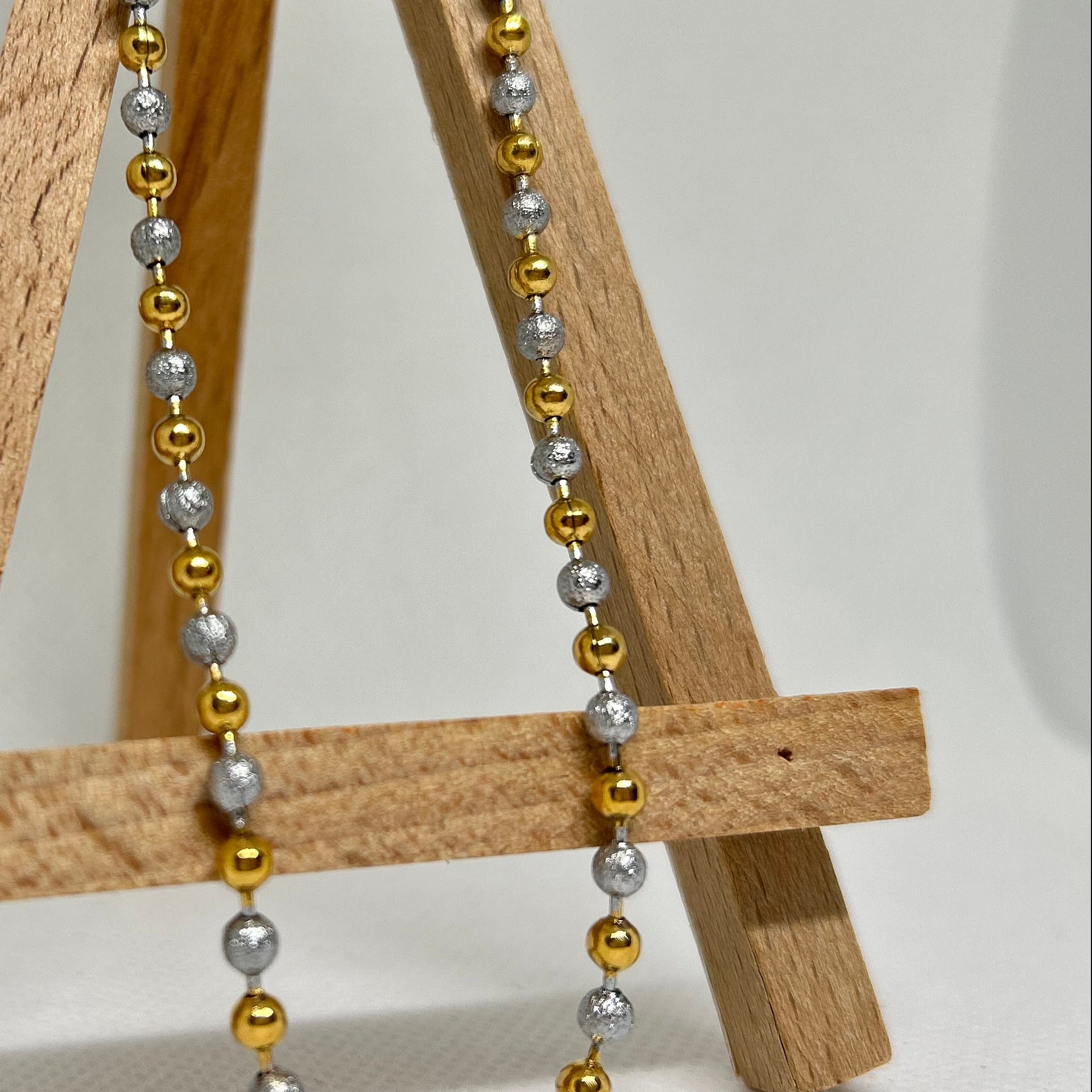 The Midas Touch Two Tone Bead Chain Necklace