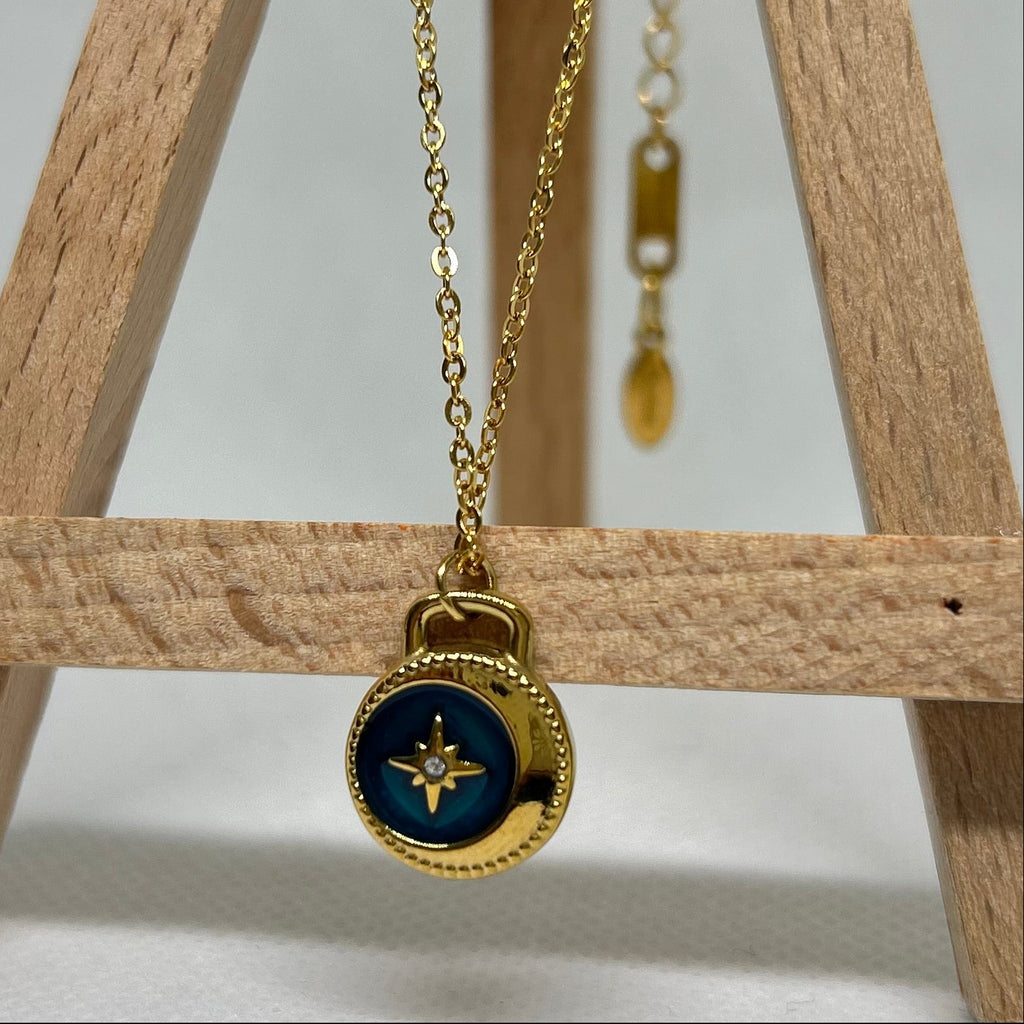 The Guiding Star Enamel Charm Necklace
