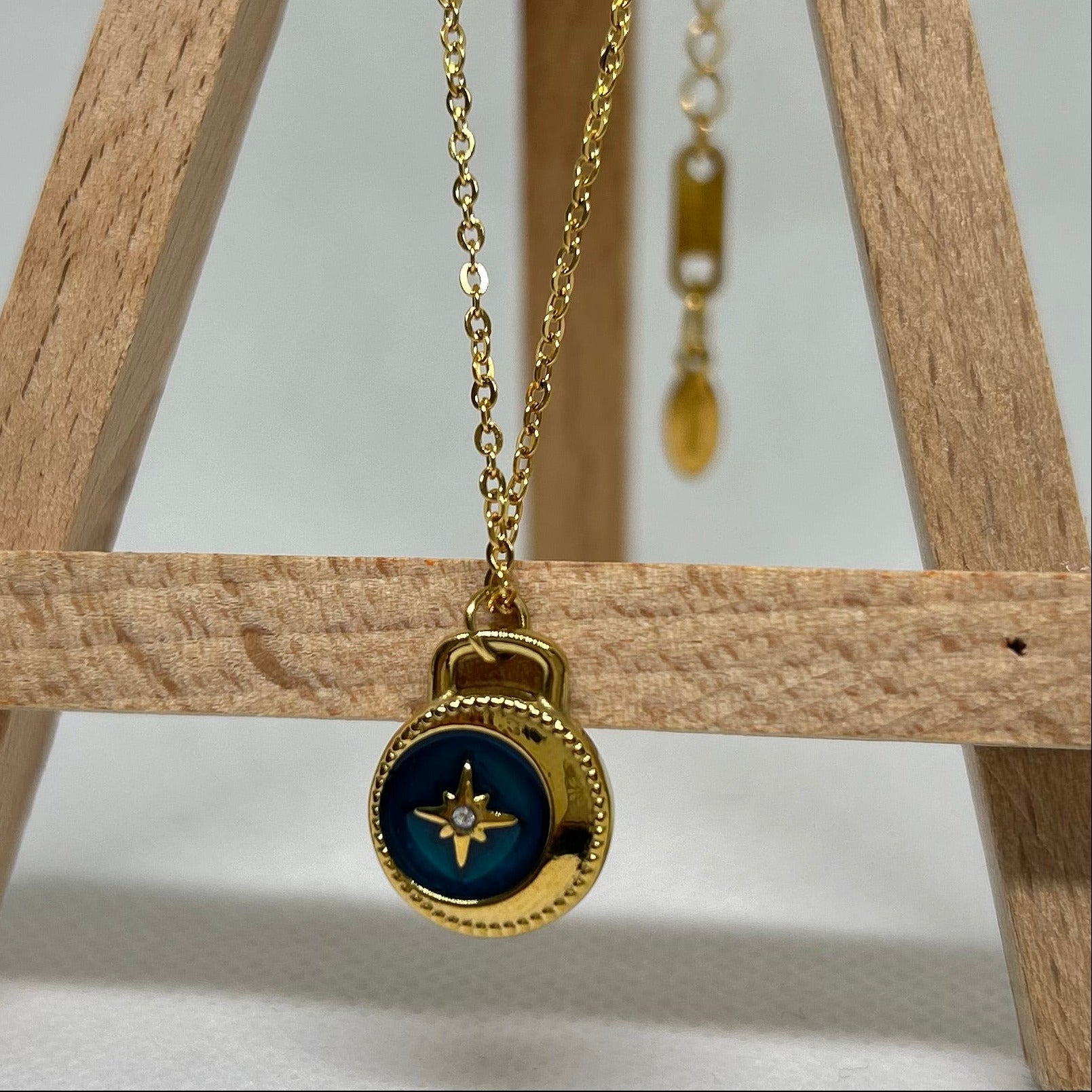 The Guiding Star Enamel Charm Necklace
