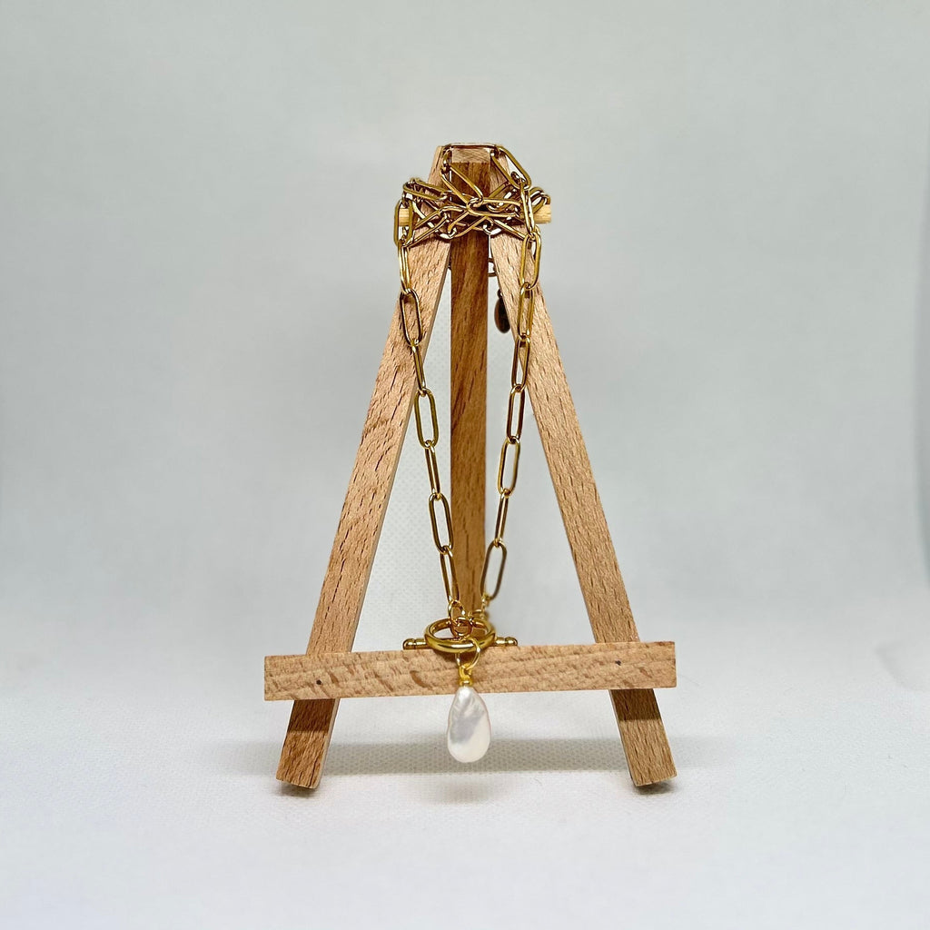Modern Luxe Pearl Drop Necklace