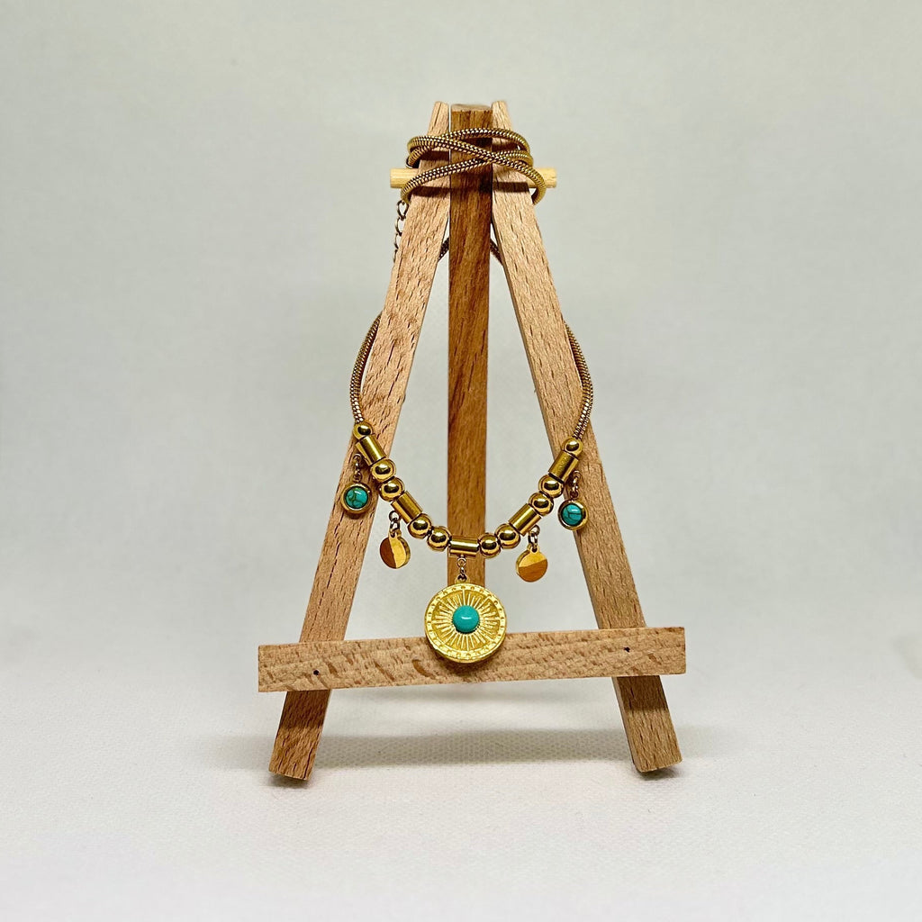 The Boho Rhapsody Turquoise Medallion Necklace