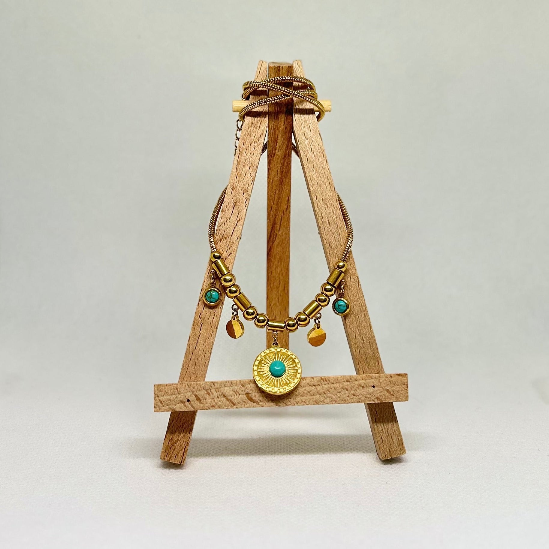 The Boho Rhapsody Turquoise Medallion Necklace