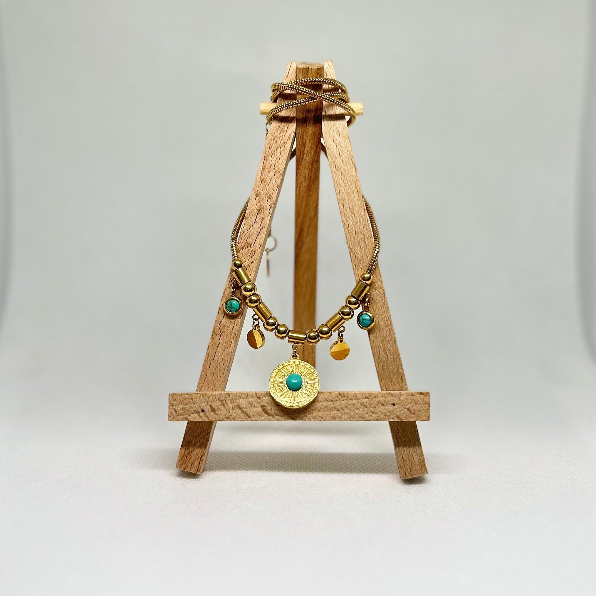 The Boho Rhapsody Turquoise Medallion Necklace