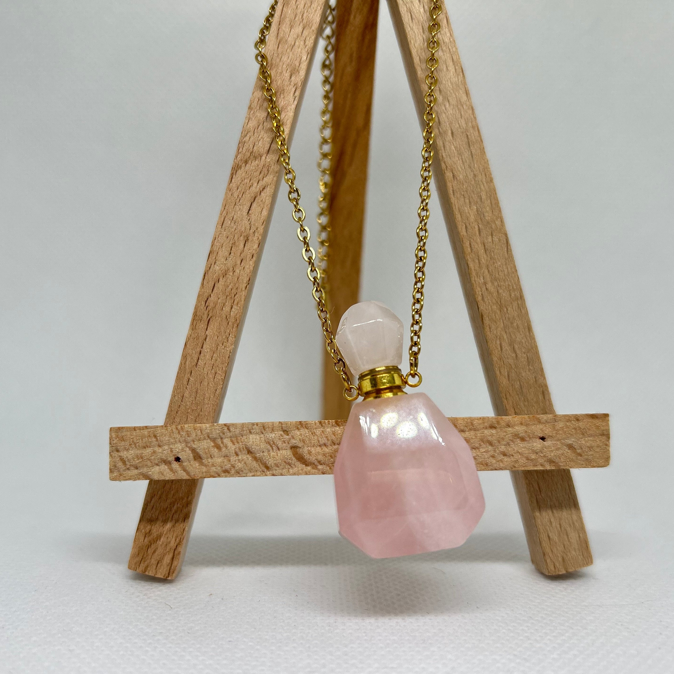 Rose Quartz Vial Necklace