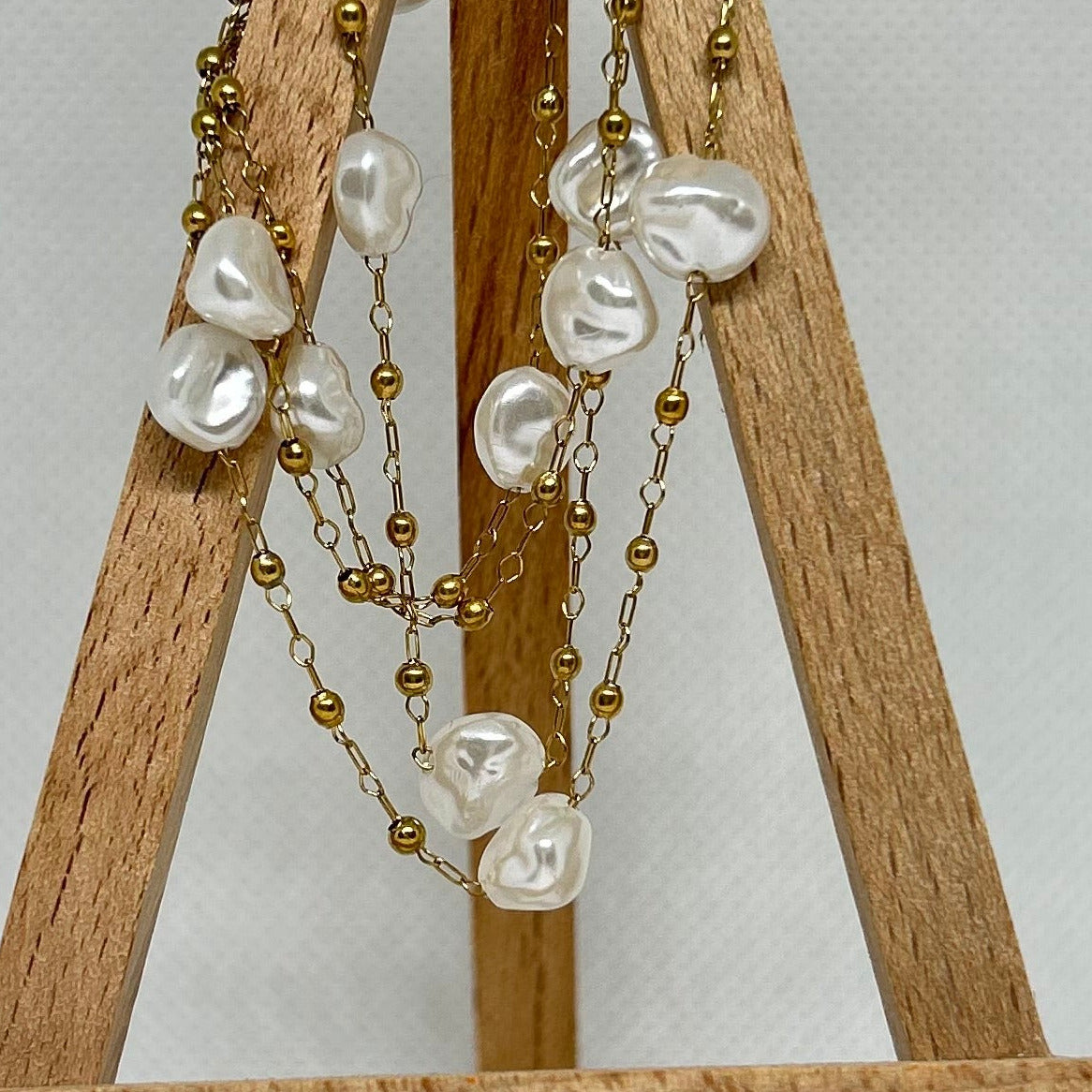 Layered Baroque Pearl & Satellite Chain Necklace