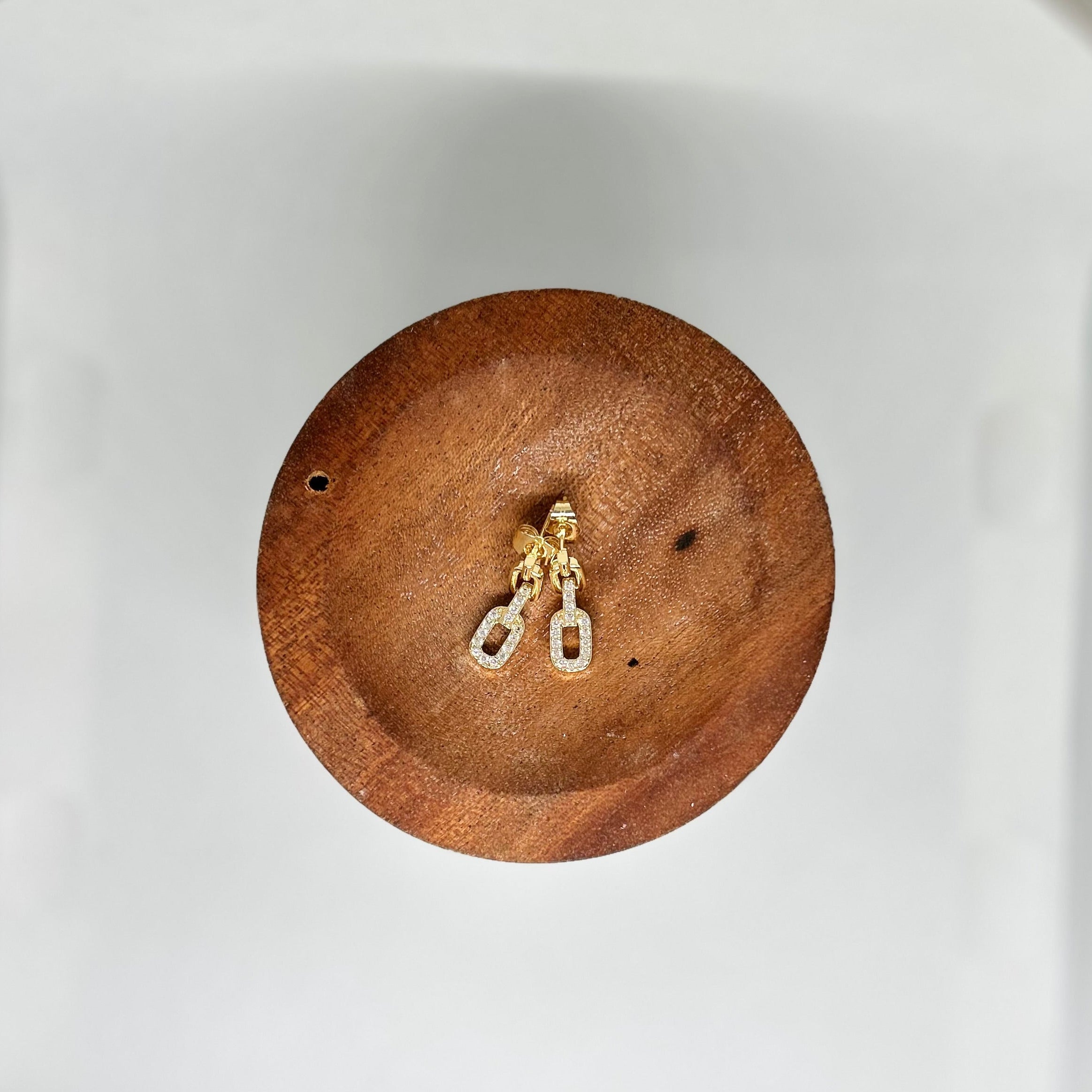 Pave Crystal Link Drop Earrings