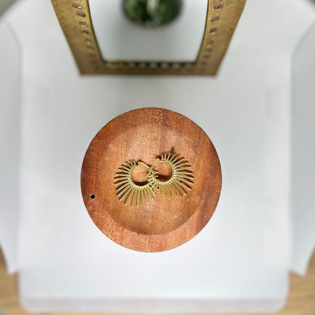 Bold Sunburst Hoop Earrings