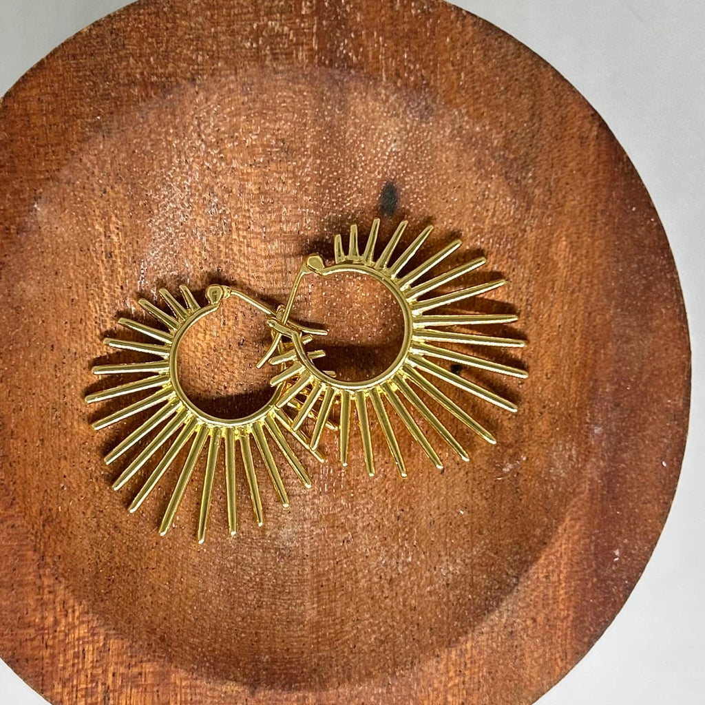 Bold Sunburst Hoop Earrings