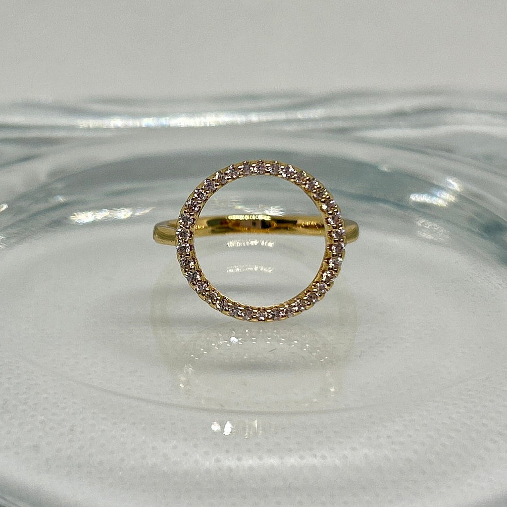 Minimal Pavé Circle Ring