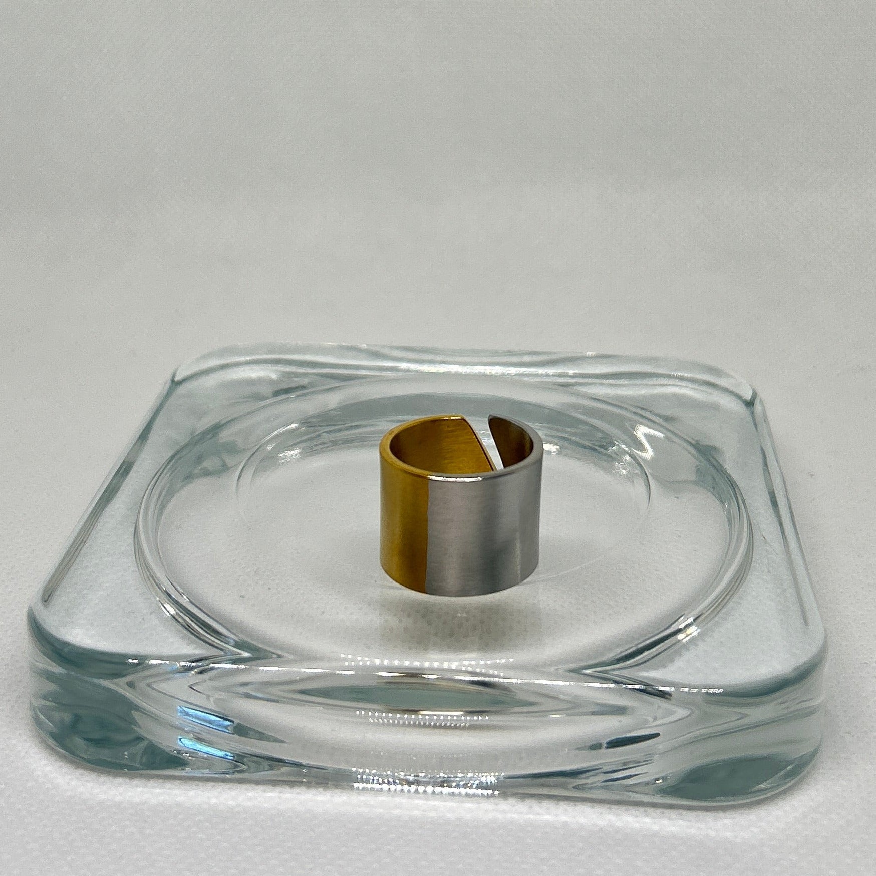 Modern Two Tone Geometric Ring