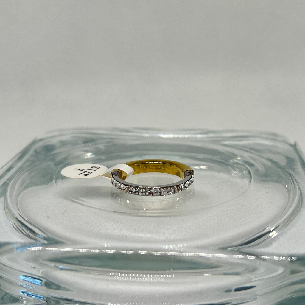 Two Tone Pavé Band Ring