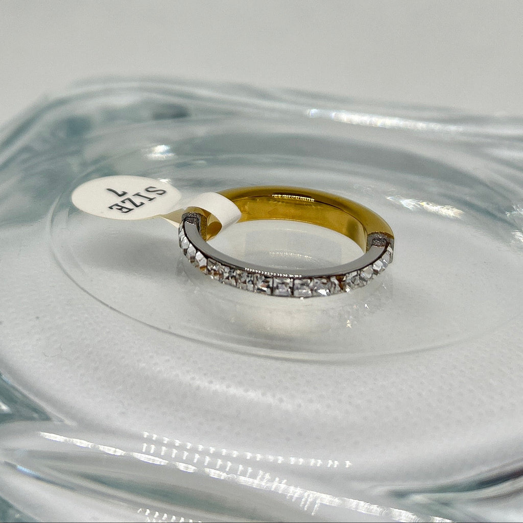 Two Tone Pavé Band Ring