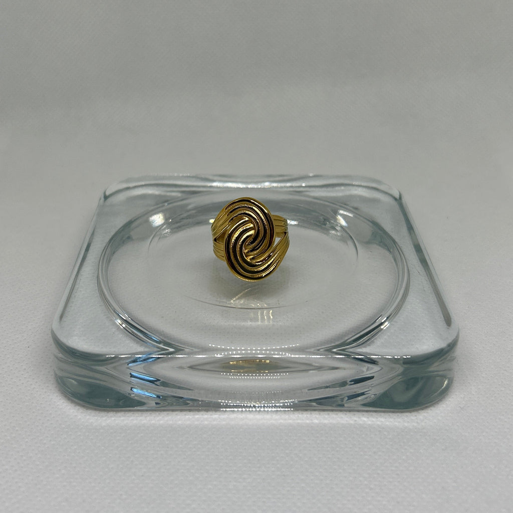 Gilded Swirl Statement Ring
