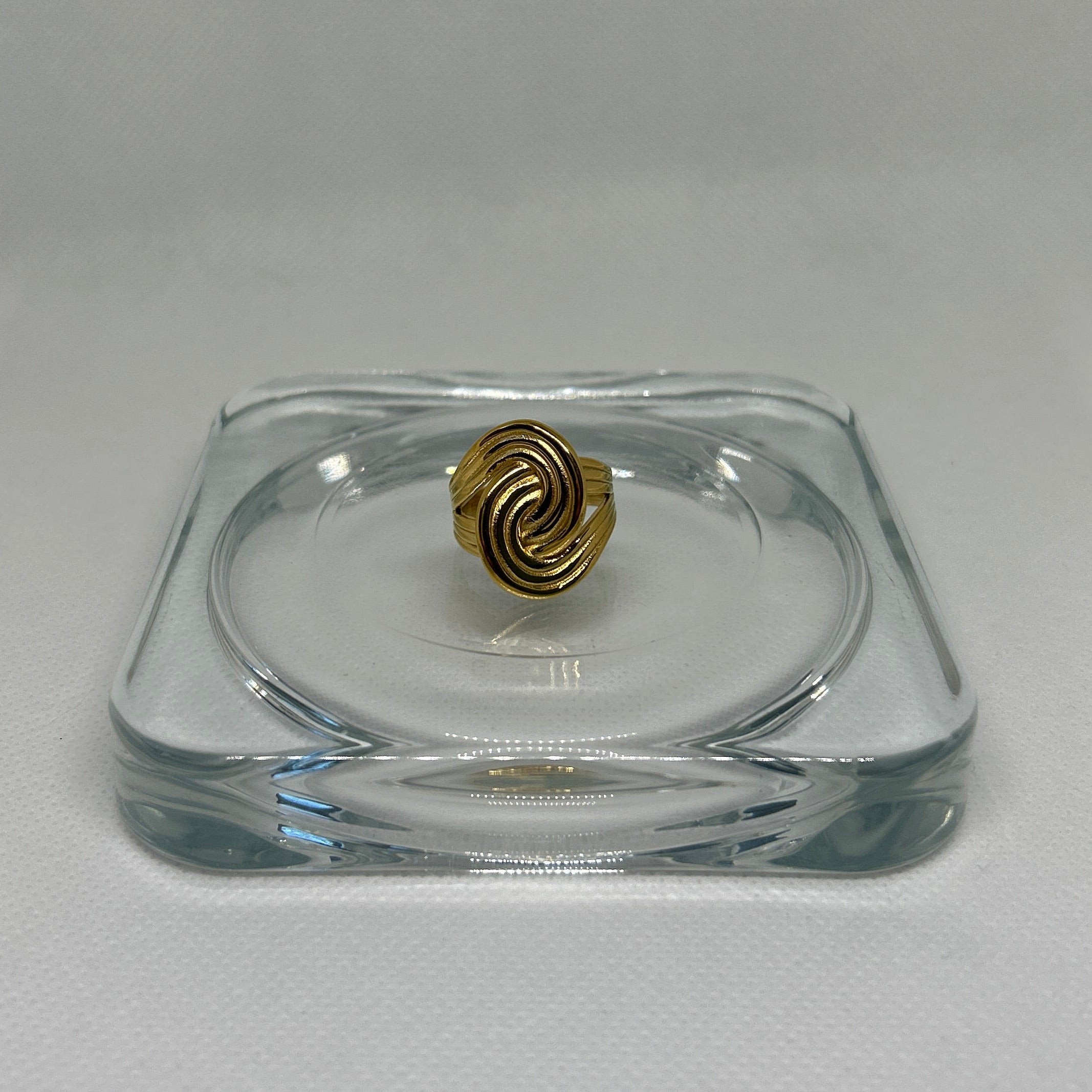 Gilded Swirl Statement Ring