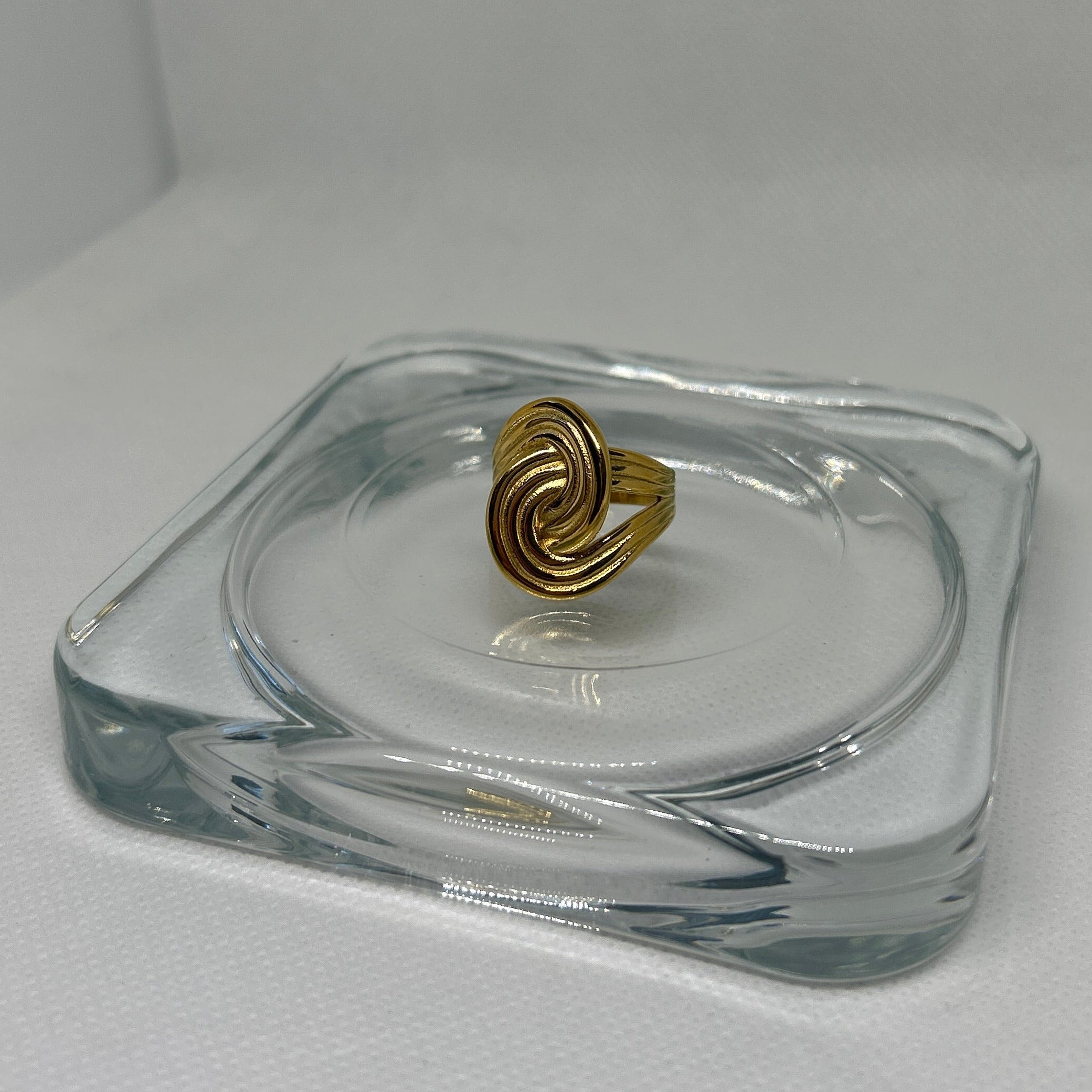 Gilded Swirl Statement Ring