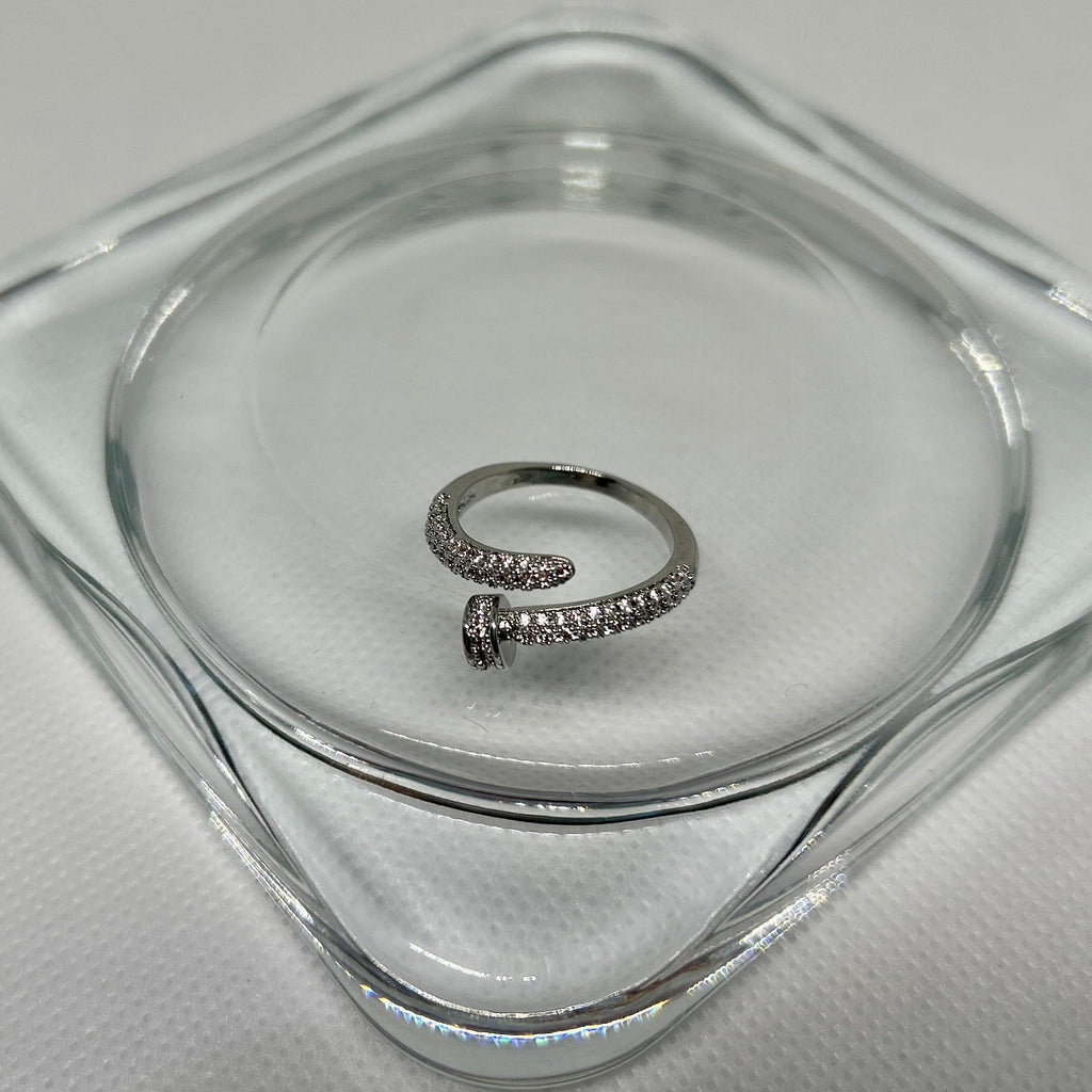 The Pavé Industrial Nail Ring