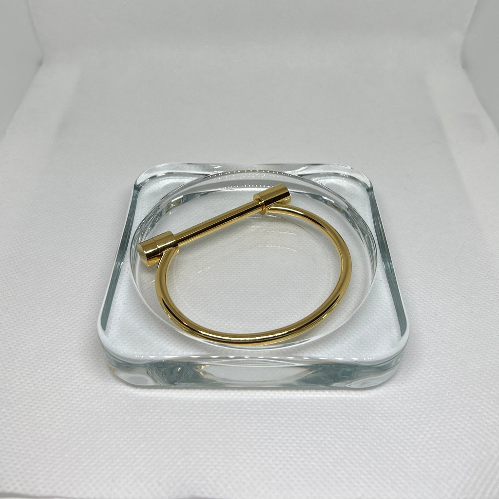 Gold Stirrup Horsebit Cuff Bangle Bracelet
