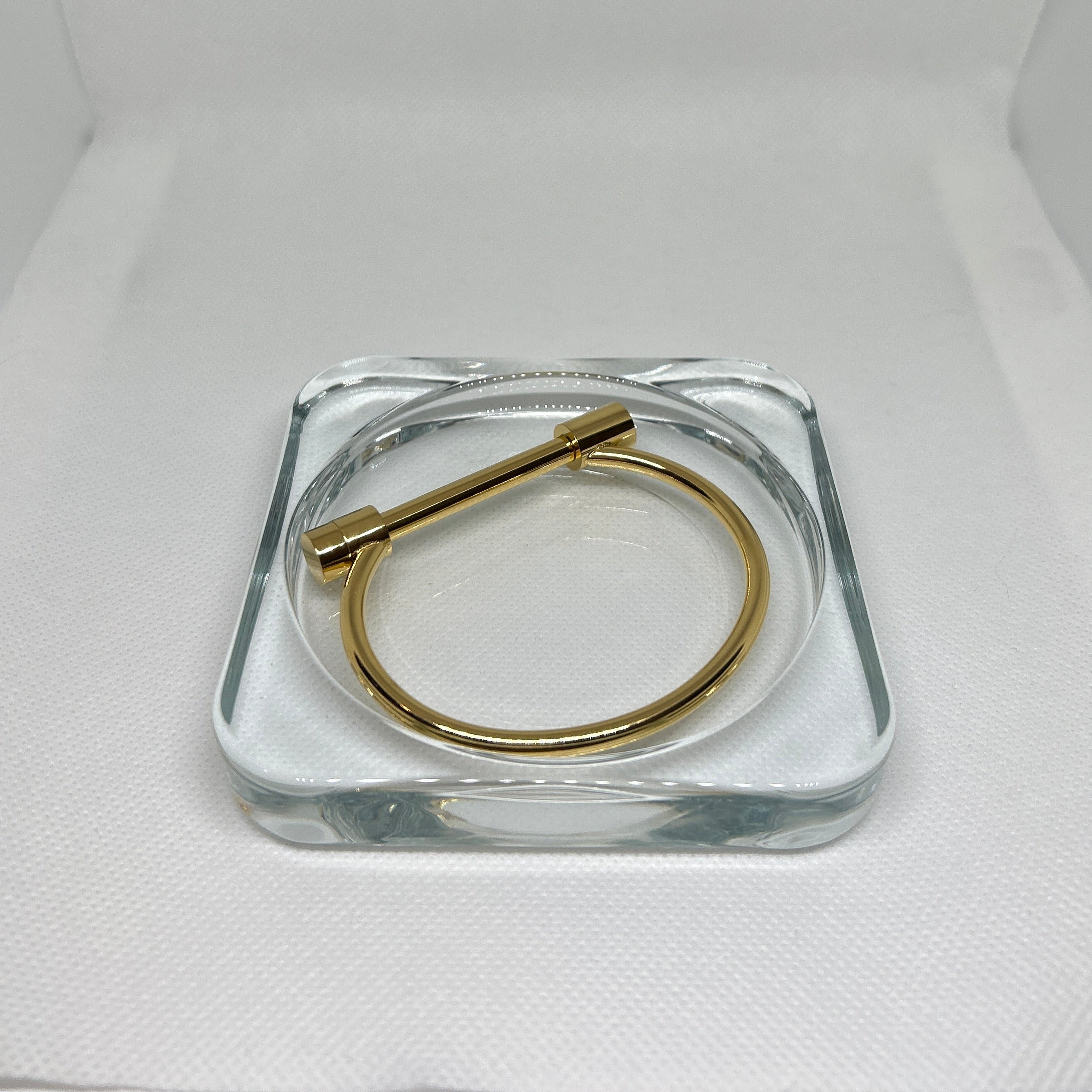 Gold Stirrup Horsebit Cuff Bangle Bracelet