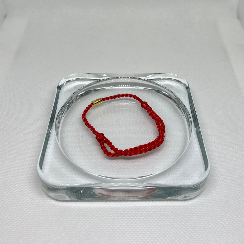 Red Braided Cord Gold Bead Lucky Protection Bracelet