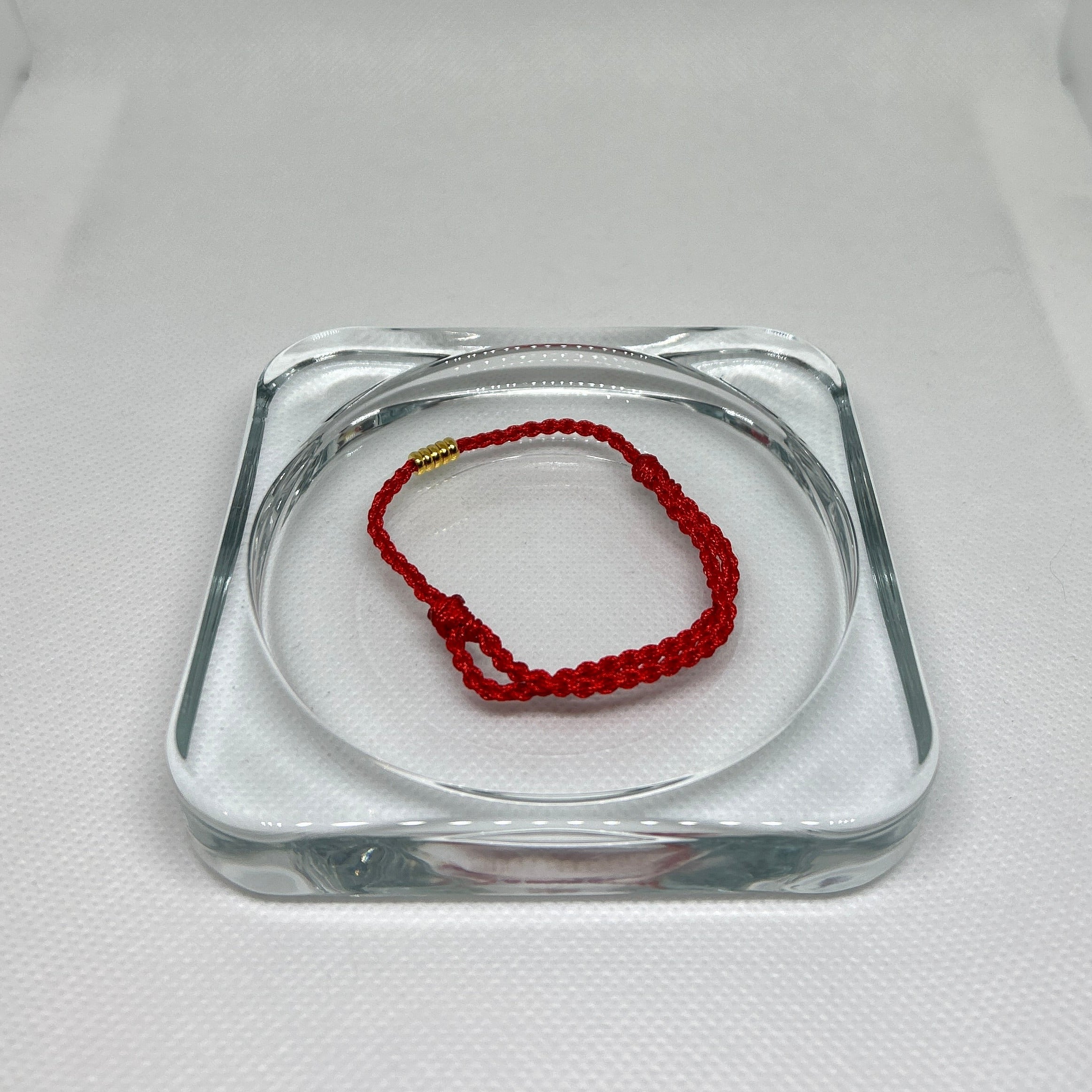Red Braided Cord Gold Bead Lucky Protection Bracelet