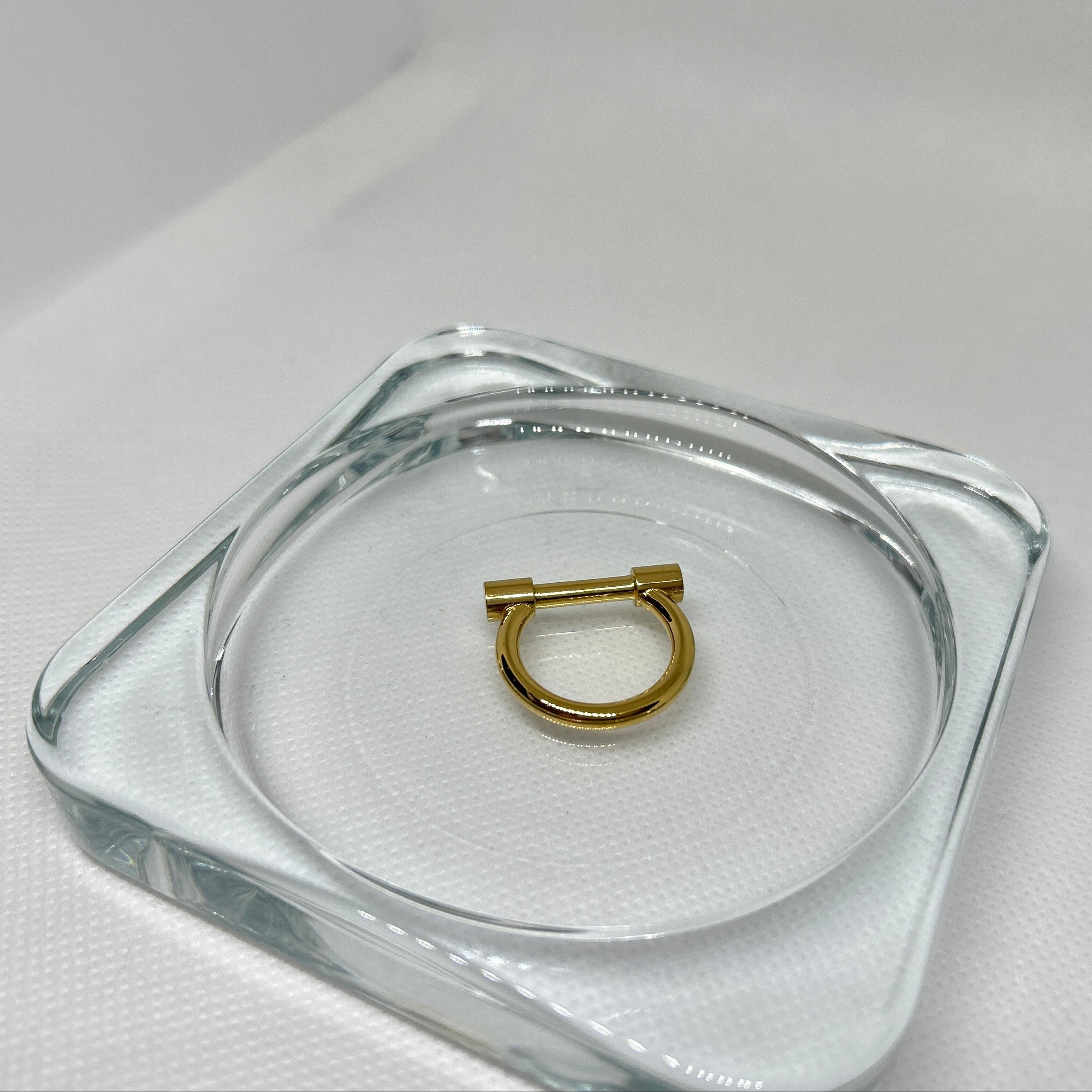 Gold Stirrup Horsebit Minimalist Ring