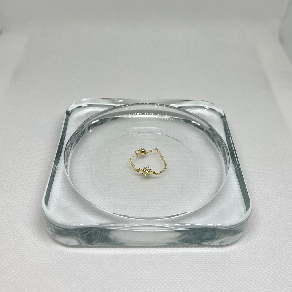 Gold Pave North Star Adjustable Chain Ring