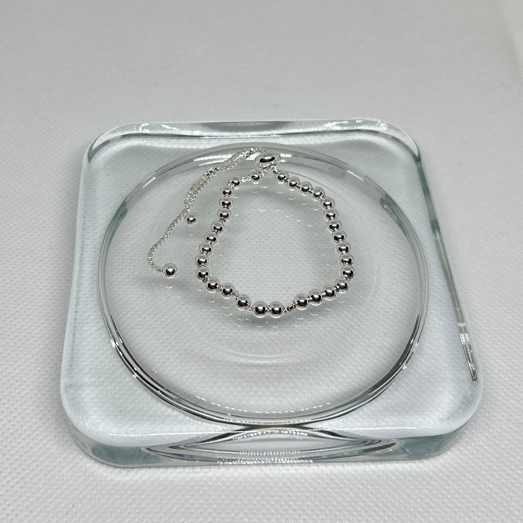 Silver Beaded Adjustable Bolo Bracelet