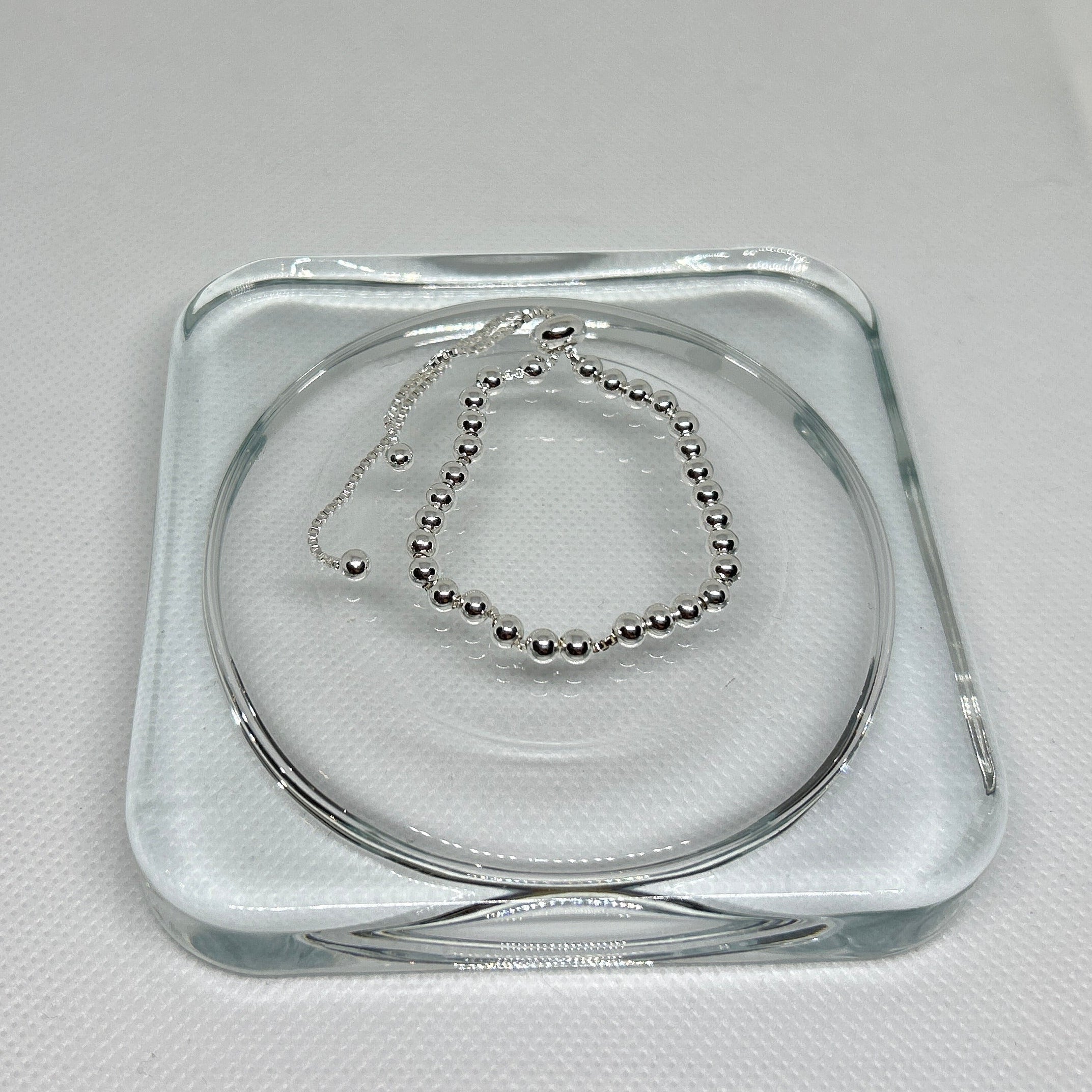 Silver Beaded Adjustable Bolo Bracelet
