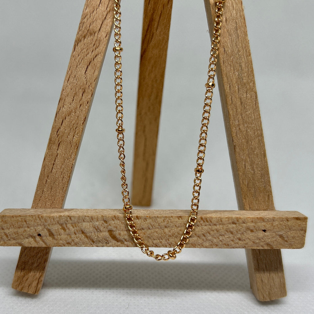 Gold Beaded Satellite Chain Minimalist Necklace