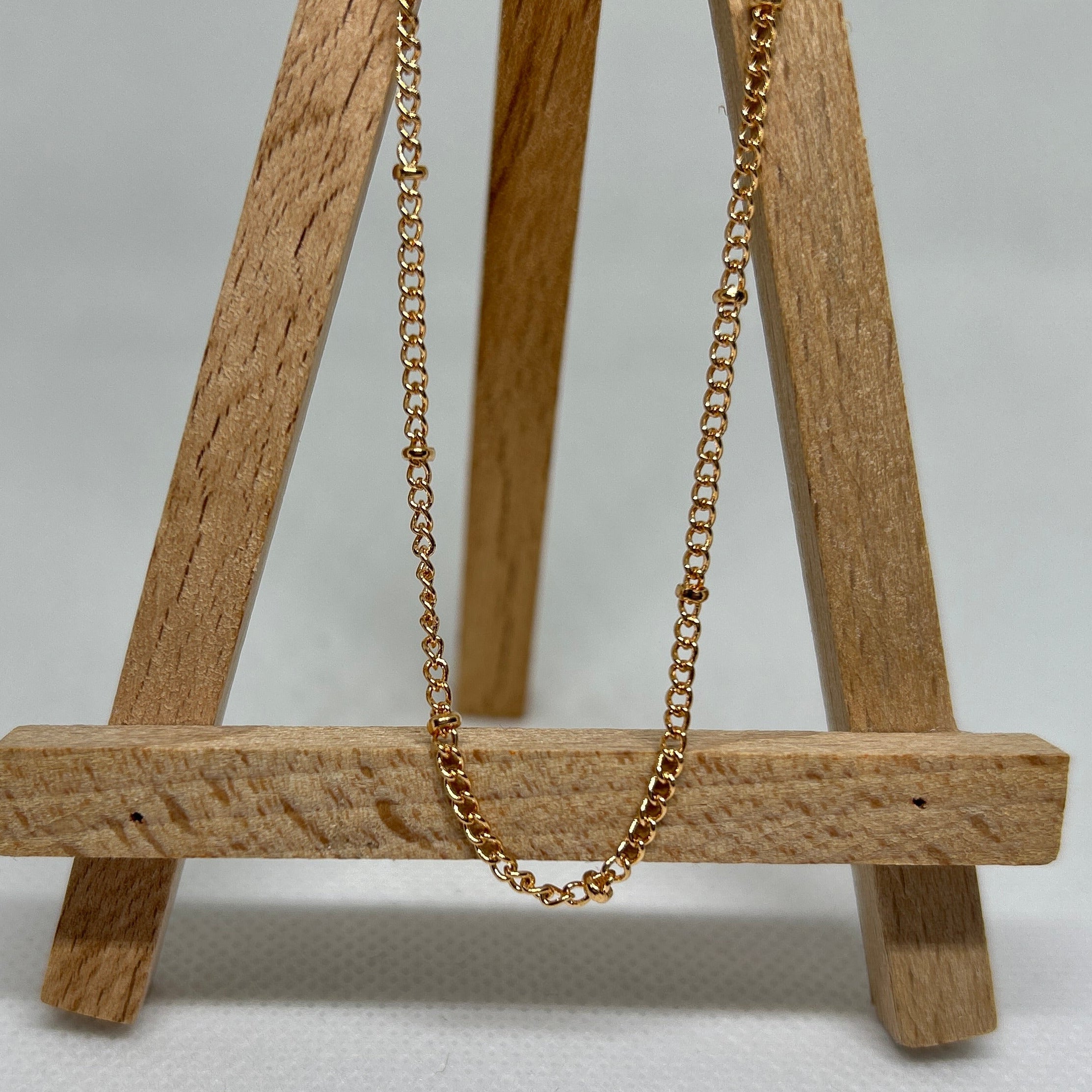 Gold Beaded Satellite Chain Minimalist Necklace