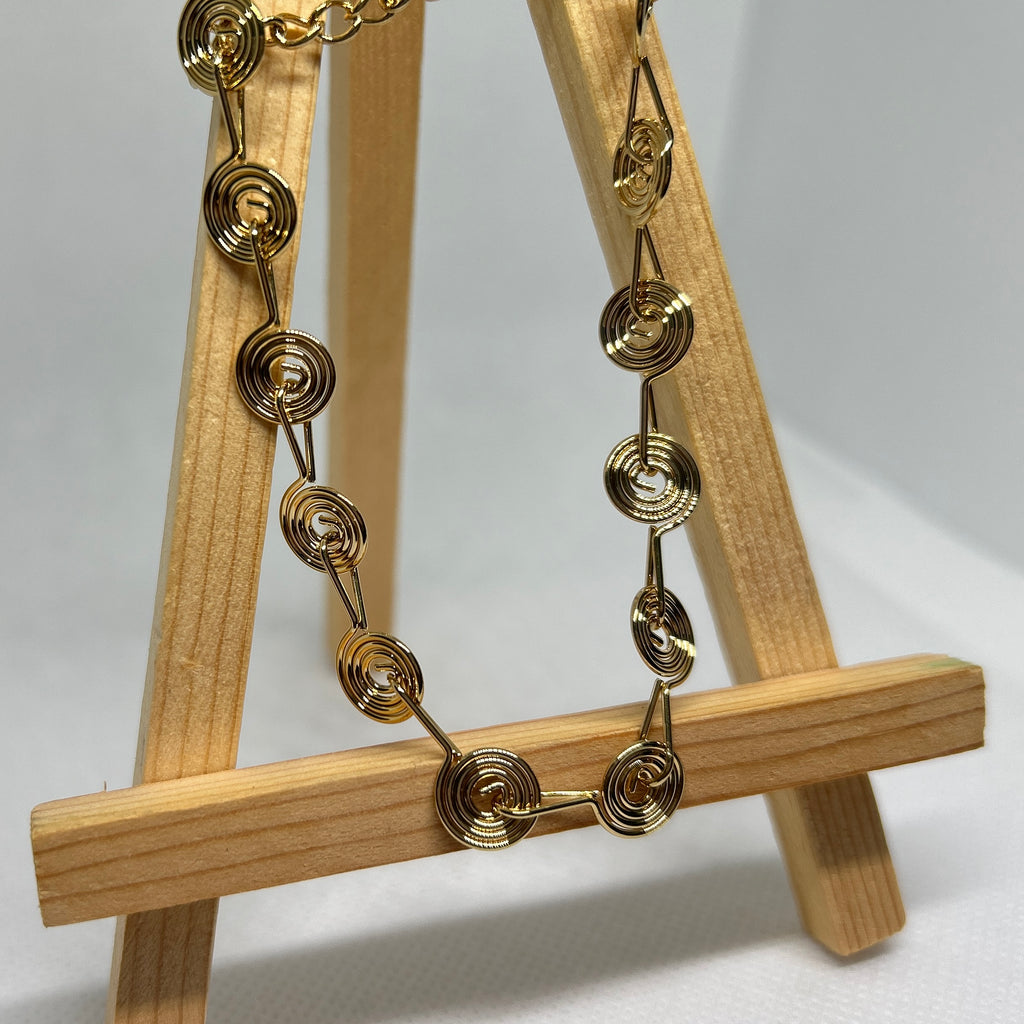 Spiral Swirl Link Chain Necklace