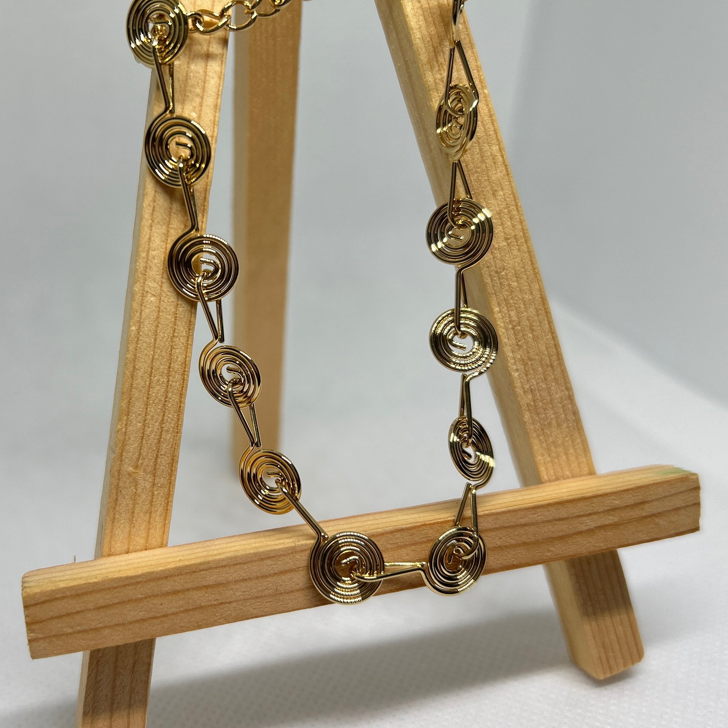 Spiral Swirl Link Chain Necklace