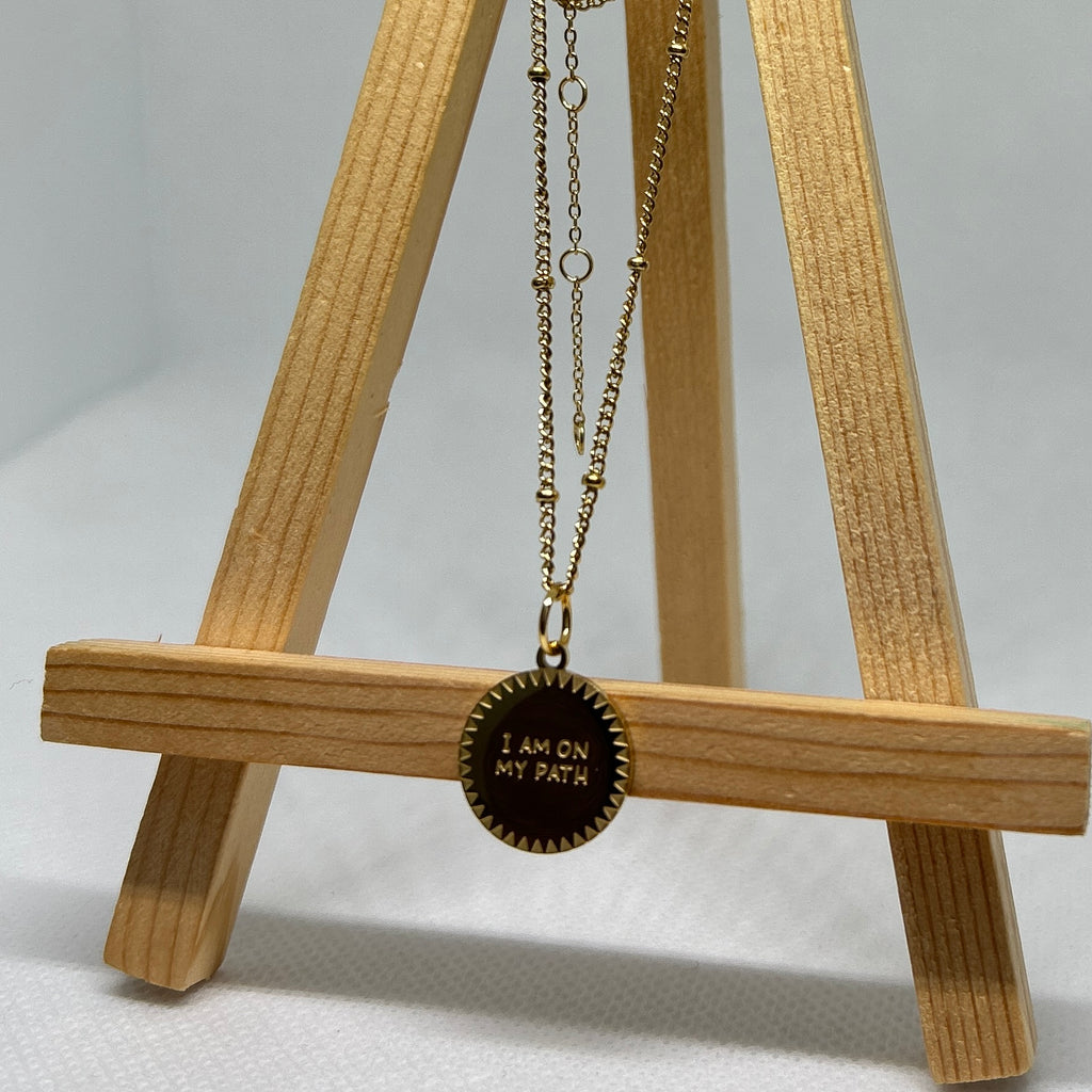 "I Am On My Path" Gold Medallion Necklace