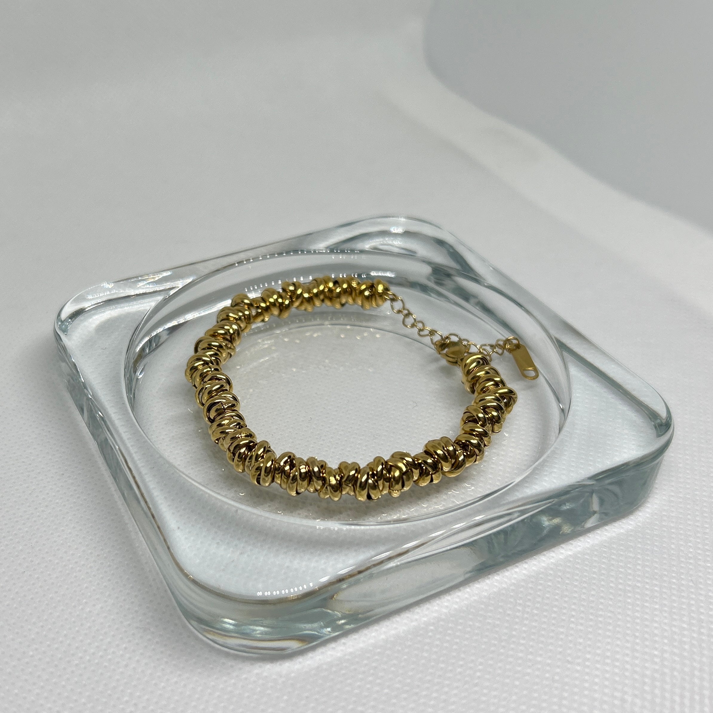 Chunky Gold Ring Link Necklace & Bracelet Set