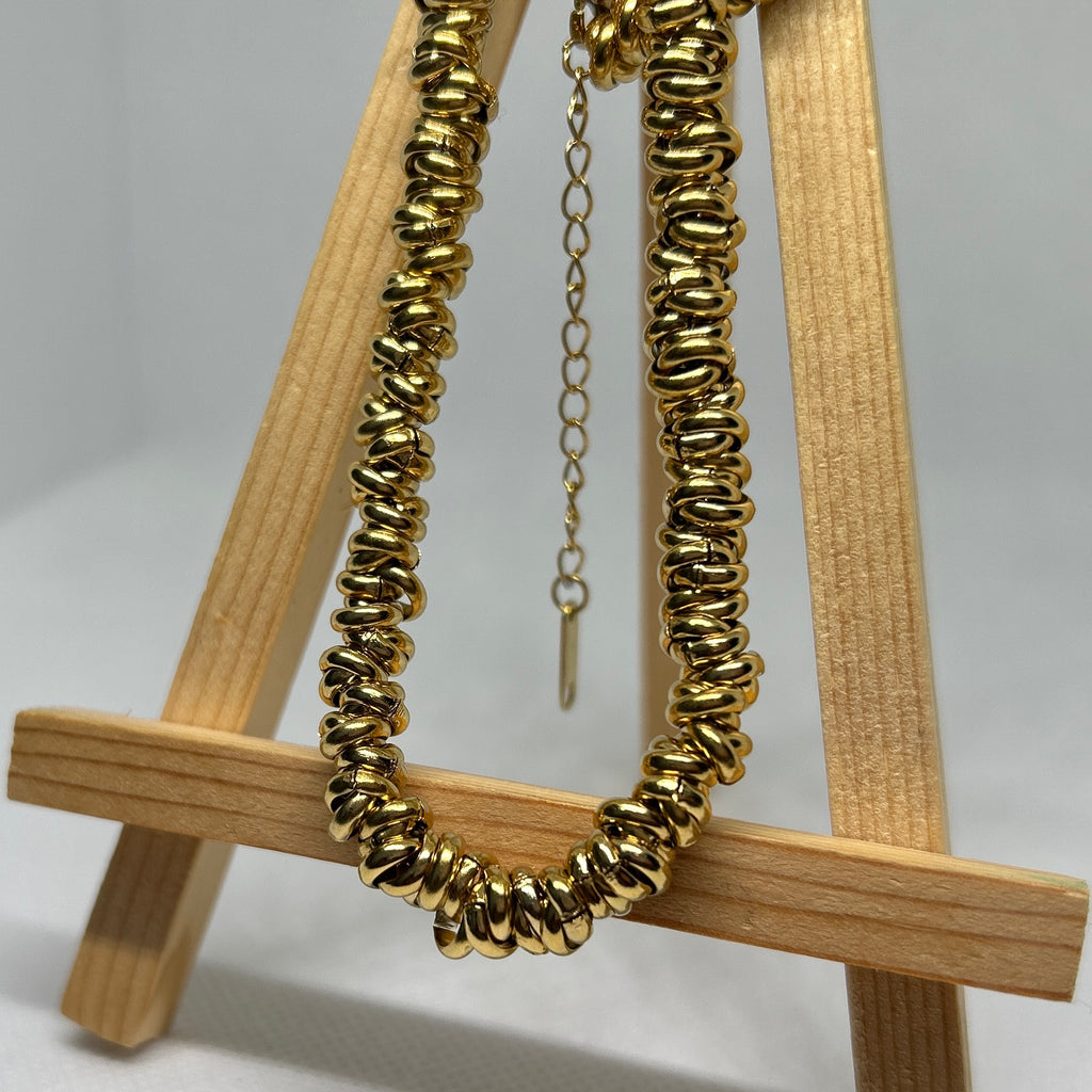 Chunky Gold Ring Link Necklace & Bracelet Set